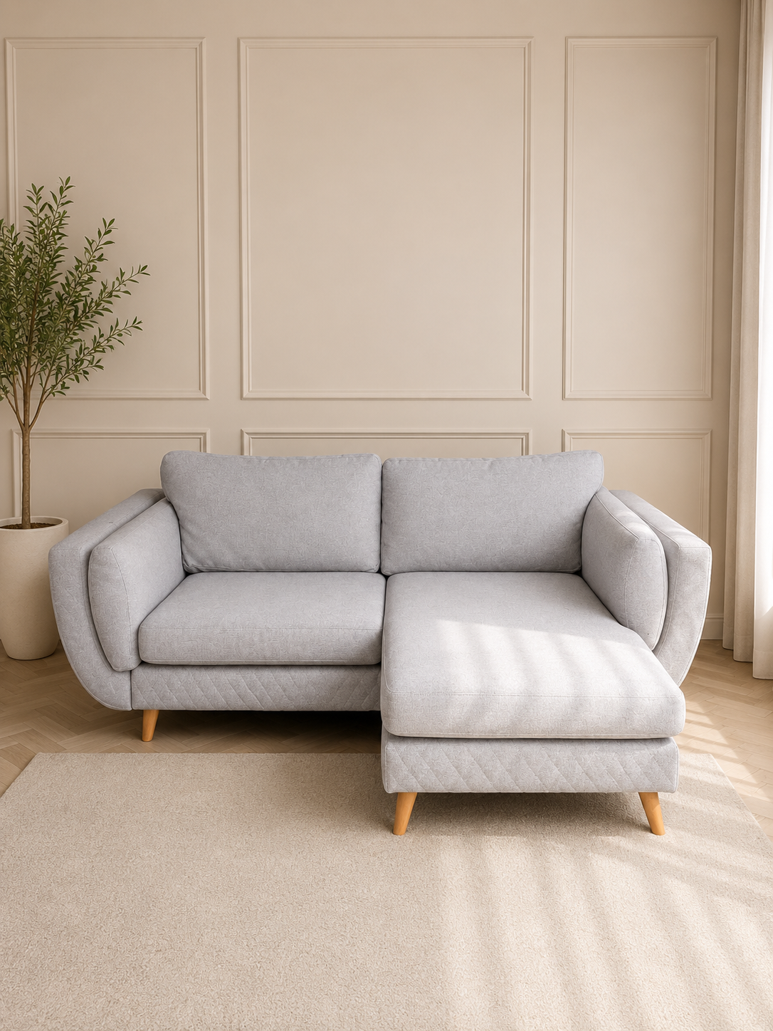 Laura Two Seater Quilted L-Sofa