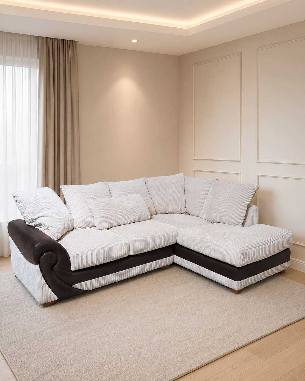 Sofia Cream Corner Couch