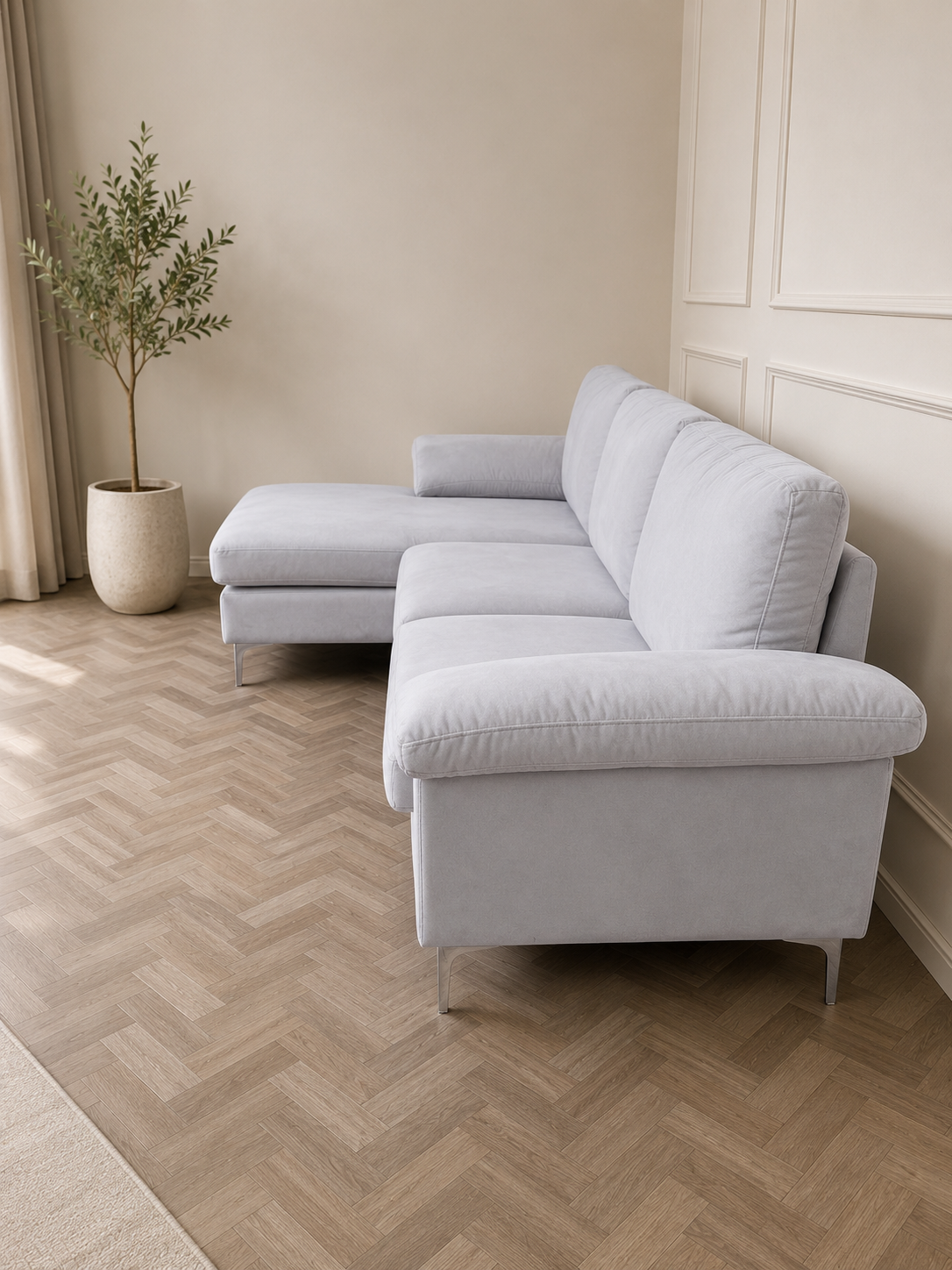 Pauline Velvet sofa light grey