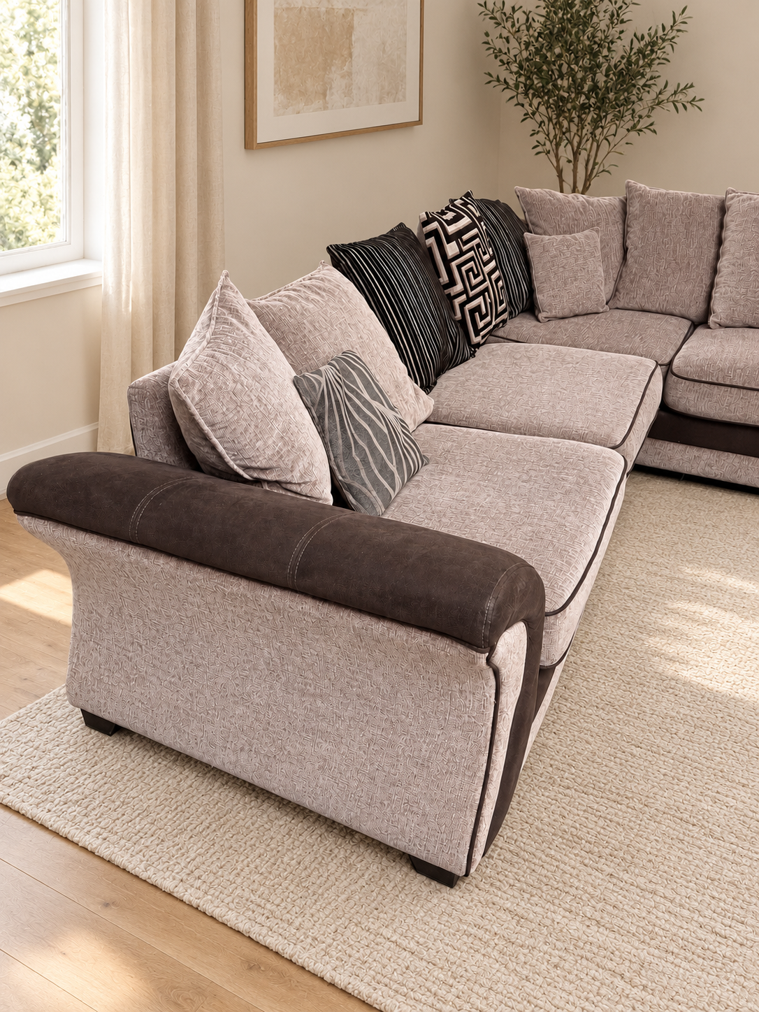 Freddy corner sofa brown ( right hand facing )