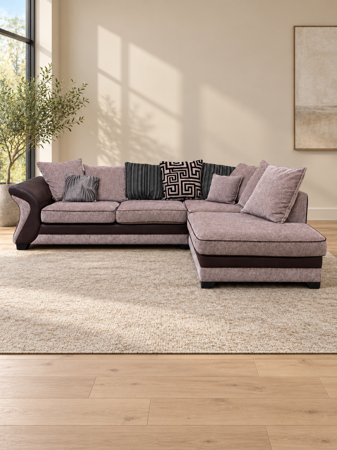 Freddy corner sofa brown ( right hand facing )