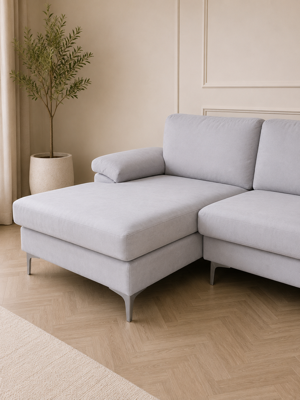 Pauline Velvet sofa light grey