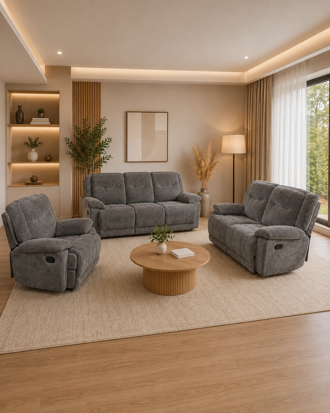 Tiegan Recliner Sofa set 3 + 2 + 1
