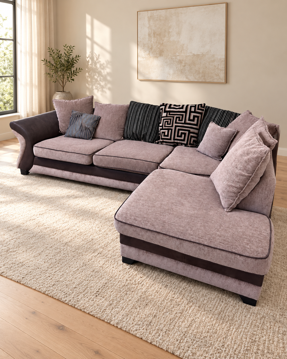 Freddy corner sofa brown ( right hand facing )