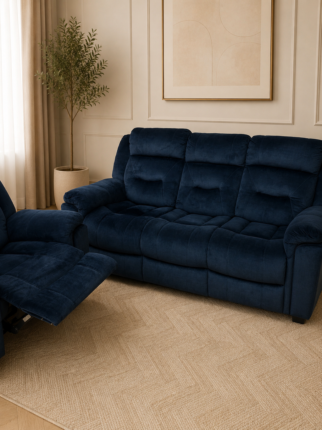 Dudley 3+1+1 Navy recliner set