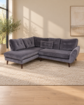 Amy Plush Grey Corner Sofa ( Left hand facing )