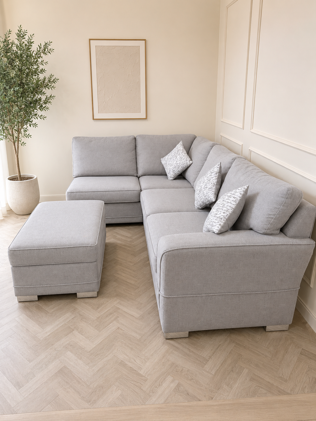 Olivia Grey Corner Sofa