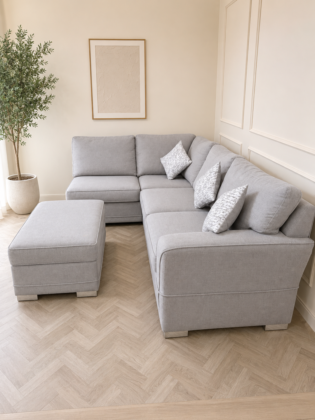 Olivia Grey Corner Sofa