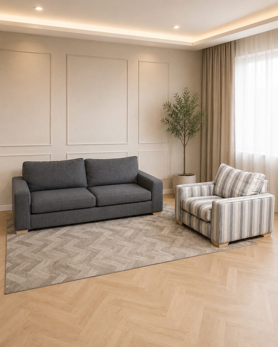 Brandon four seater + Arm Chair