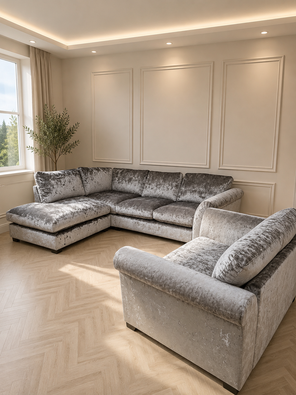 Xara Corner Sofa with Cuddle Chair ( Large )
