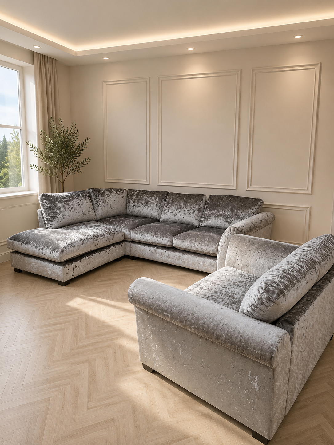 Xara Corner Sofa with Cuddle Chair ( Large )