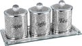 Mirrored Glass Diamond Crushed Tray