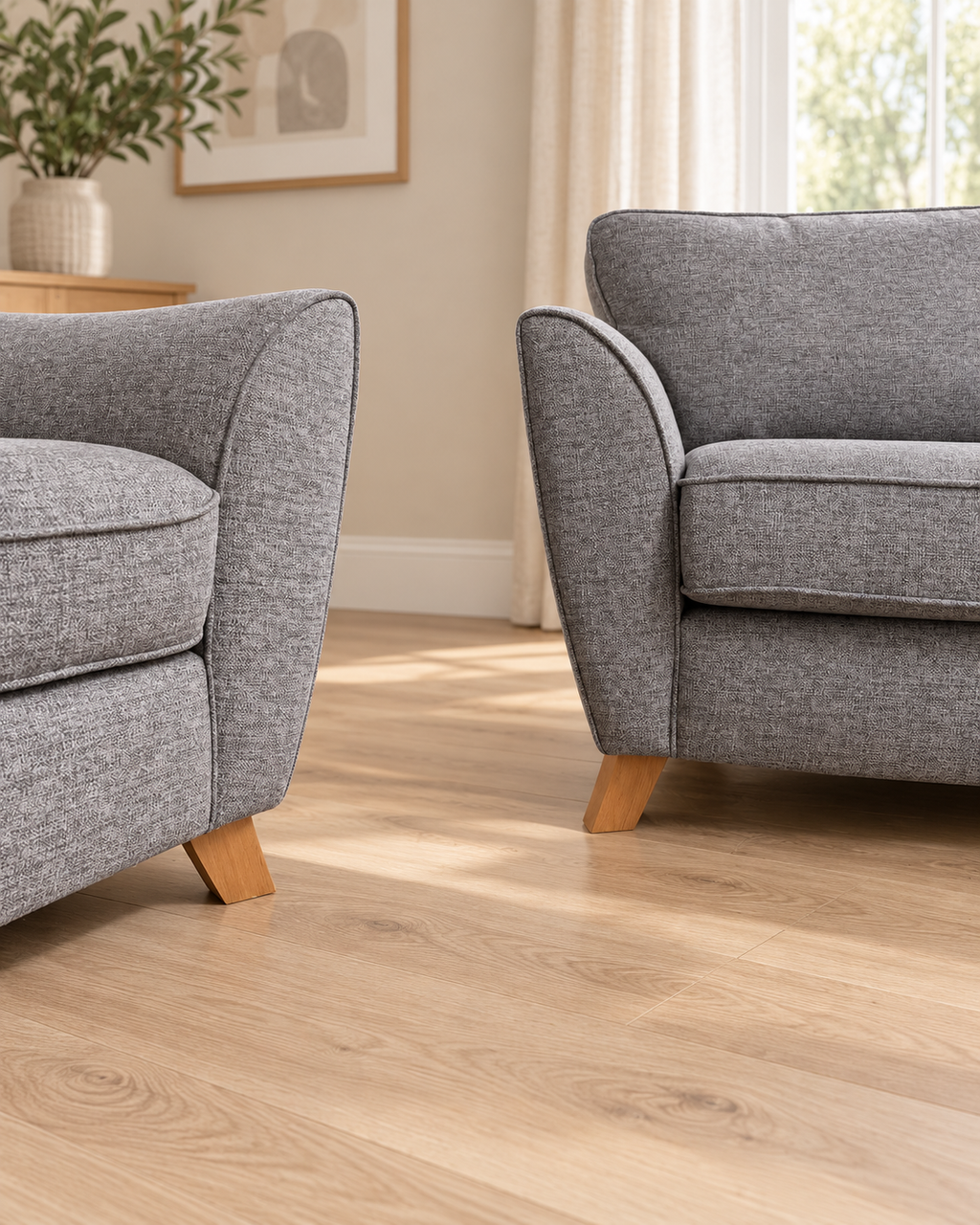 Denise 3 Seater Chaise & 2 Seater Sofa Set – Grey