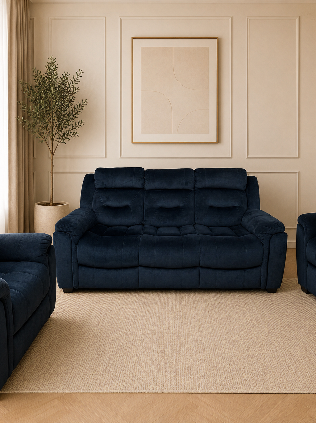 Dudley 3+1+1 Navy recliner set