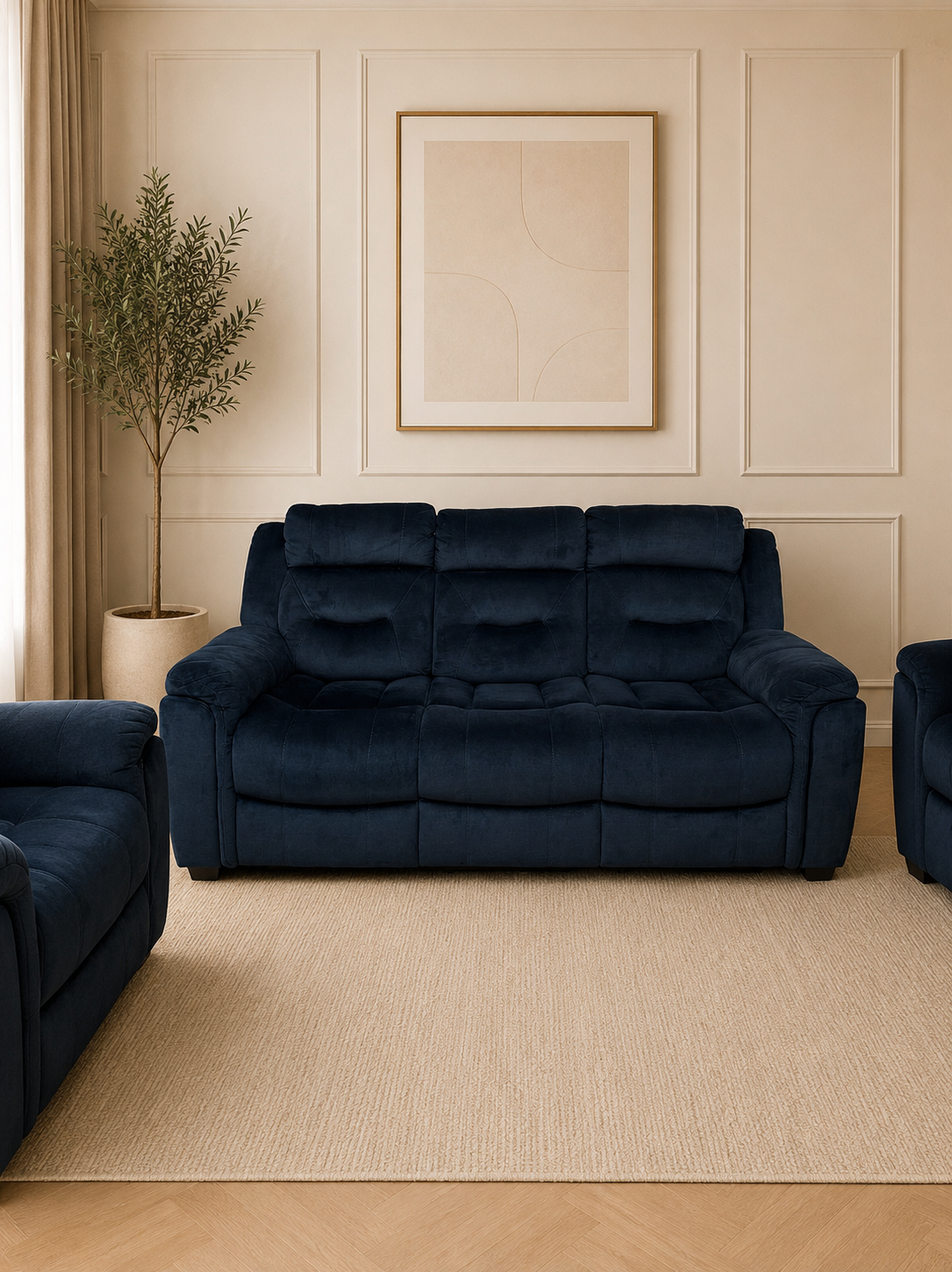 Dudley 3+1+1 Navy recliner set