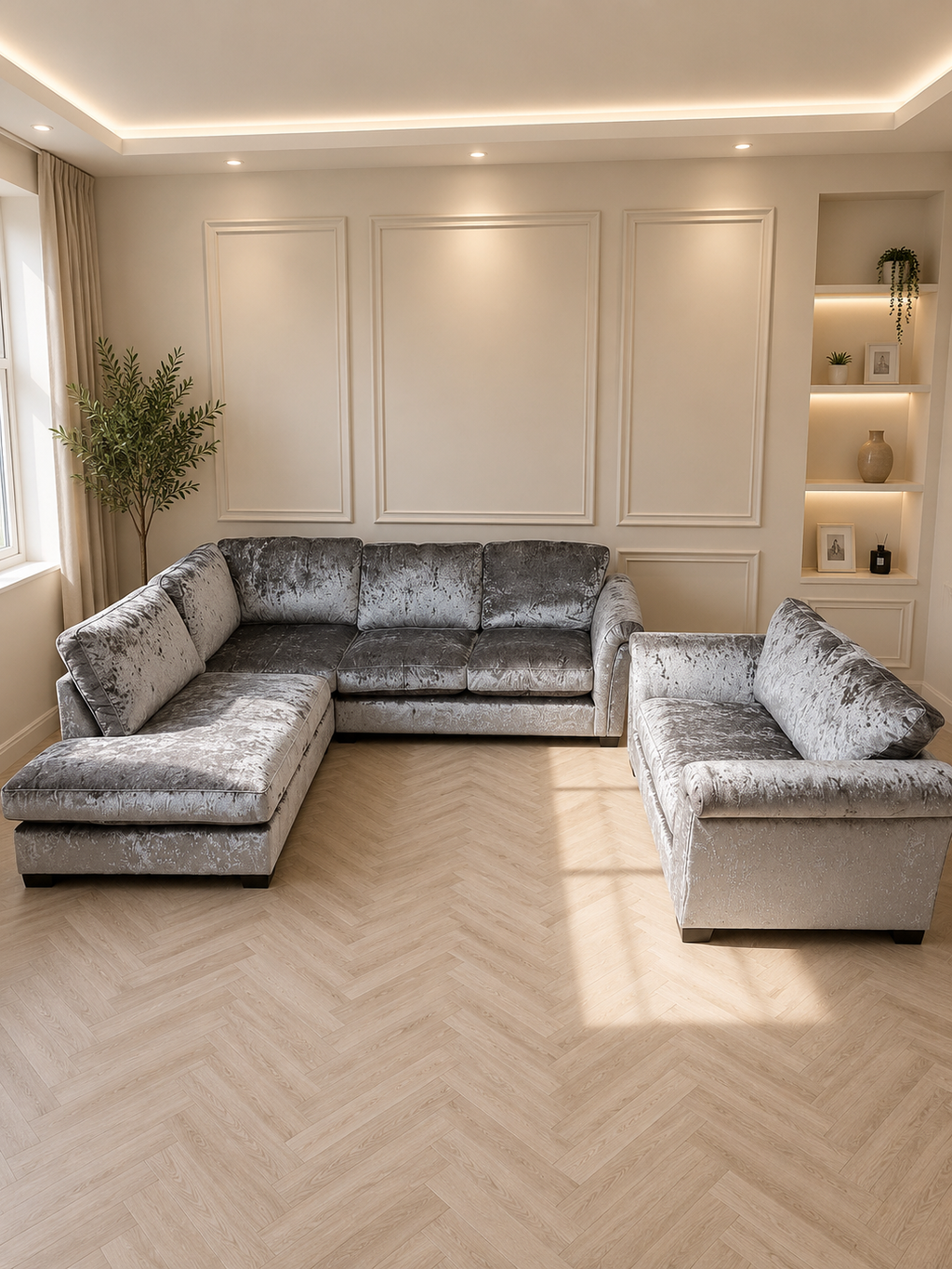 Xara Corner Sofa with Cuddle Chair ( Large )