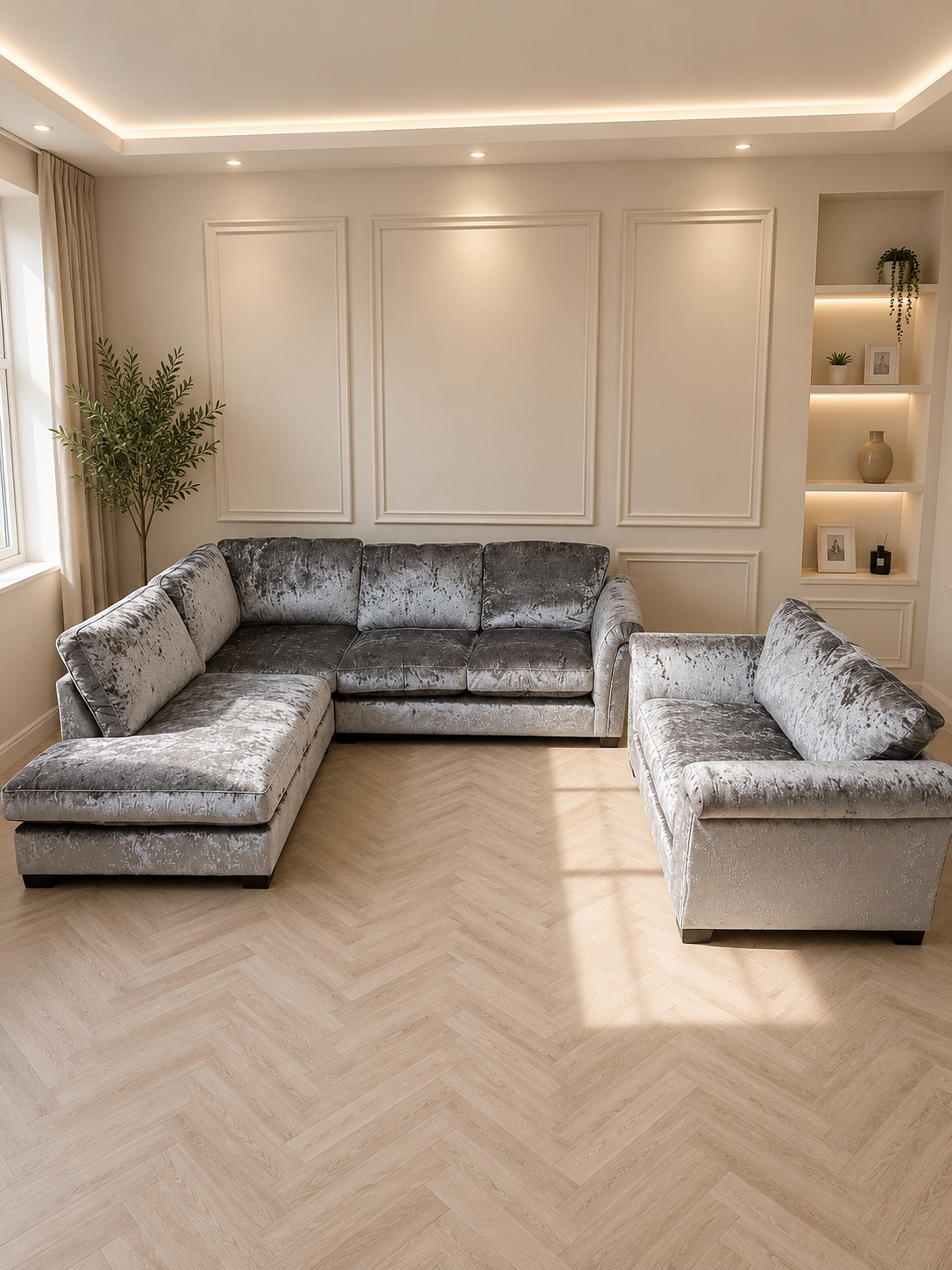 Xara Corner Sofa with Cuddle Chair ( Large )