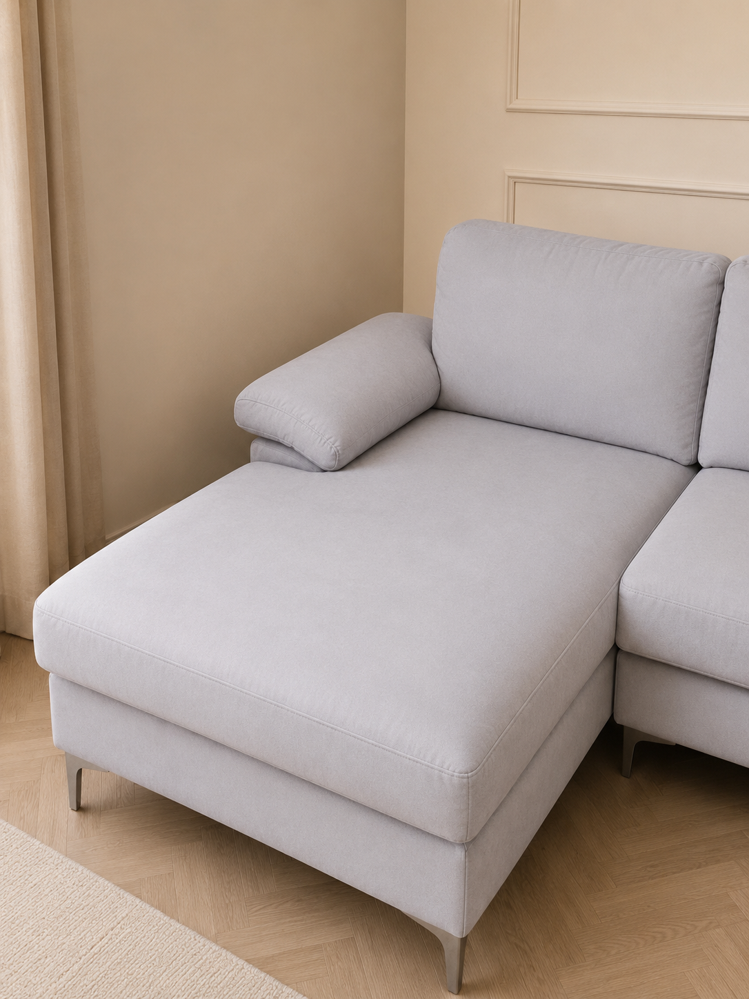 Pauline Velvet sofa light grey