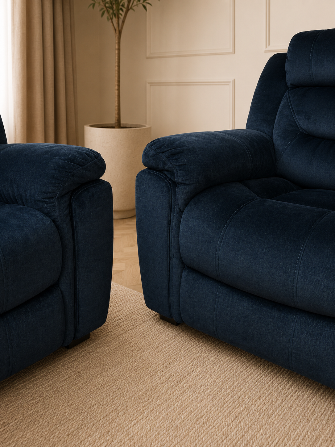 Dudley 3+1+1 Navy recliner set