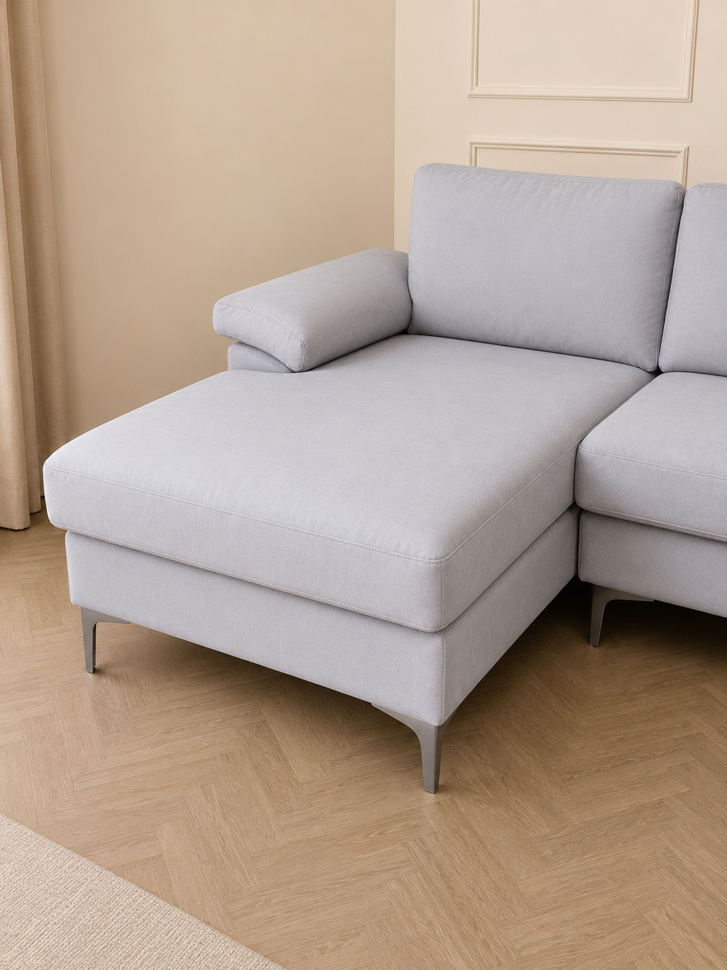 Pauline Velvet sofa light grey