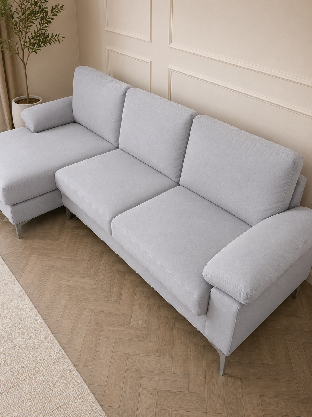 Pauline Velvet sofa light grey