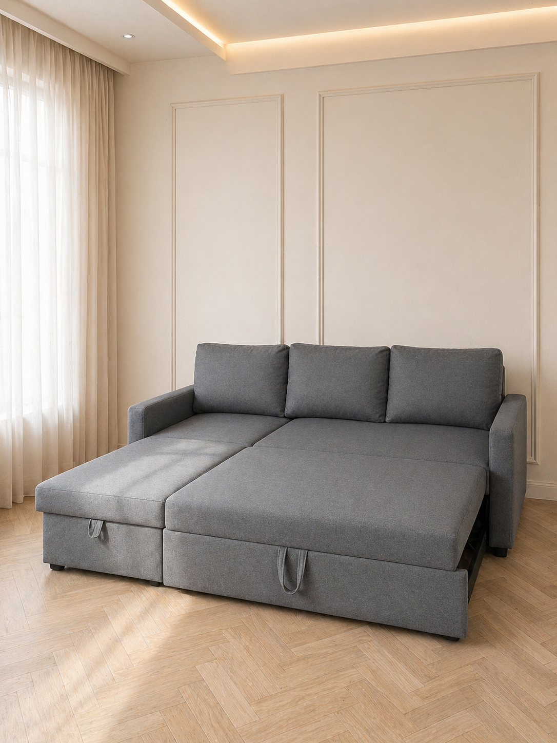 Corner Sofa Bed with Air Lift Storage