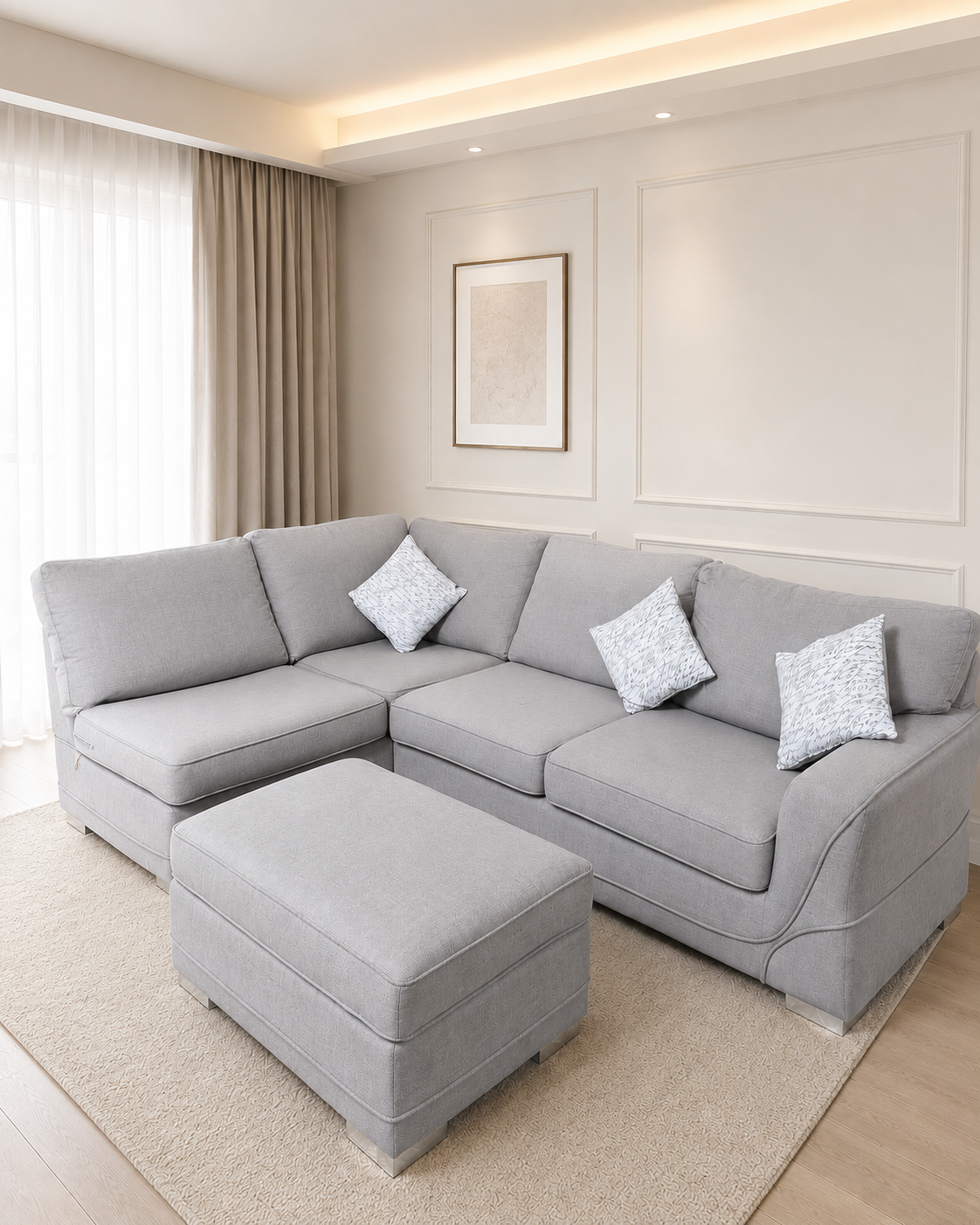 Olivia Grey Corner Sofa