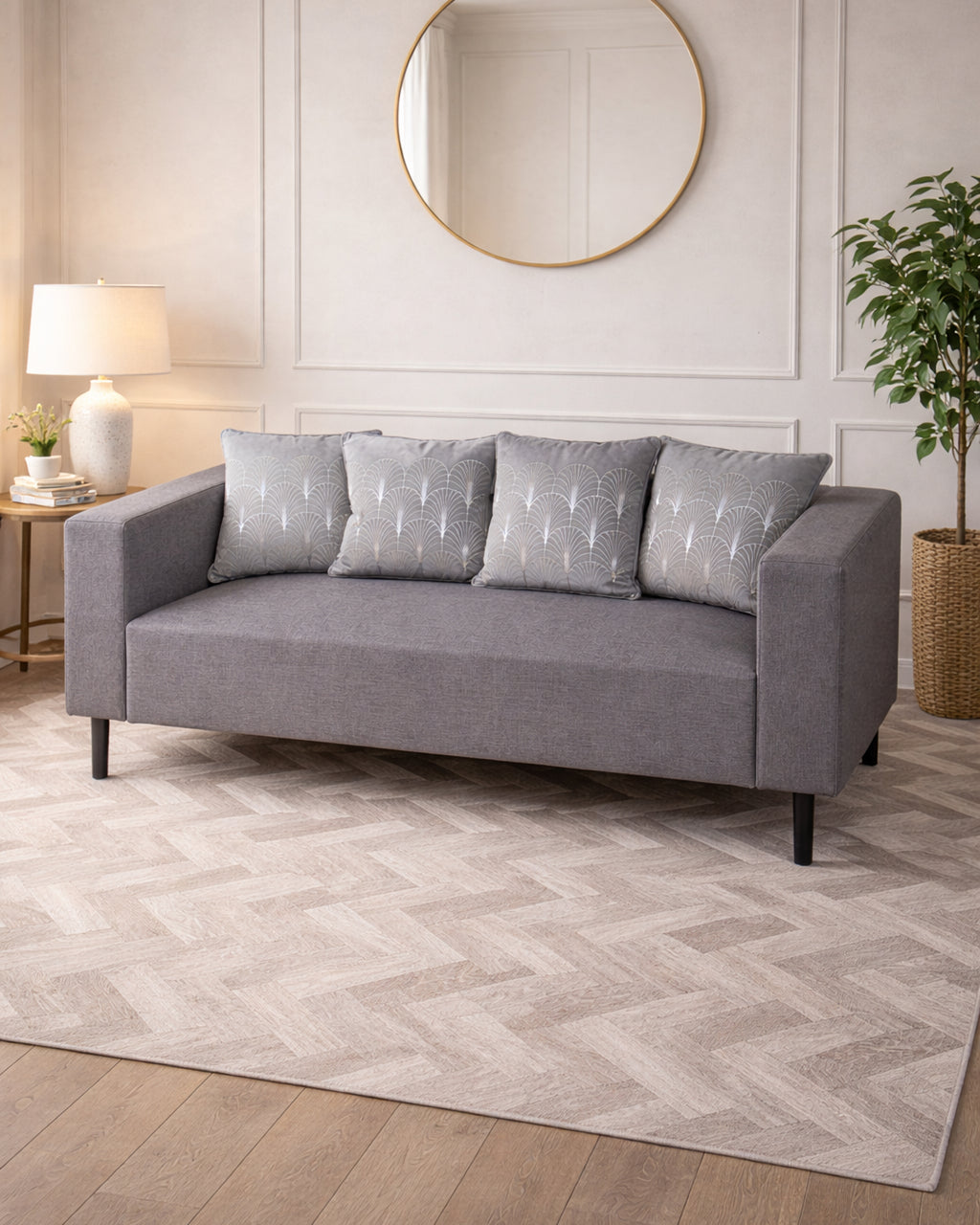 Grey 3 Seater Sofa