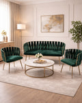 Emerald Green Velvet 3-Piece Suite