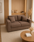Compact Two Seater Sofa Brown