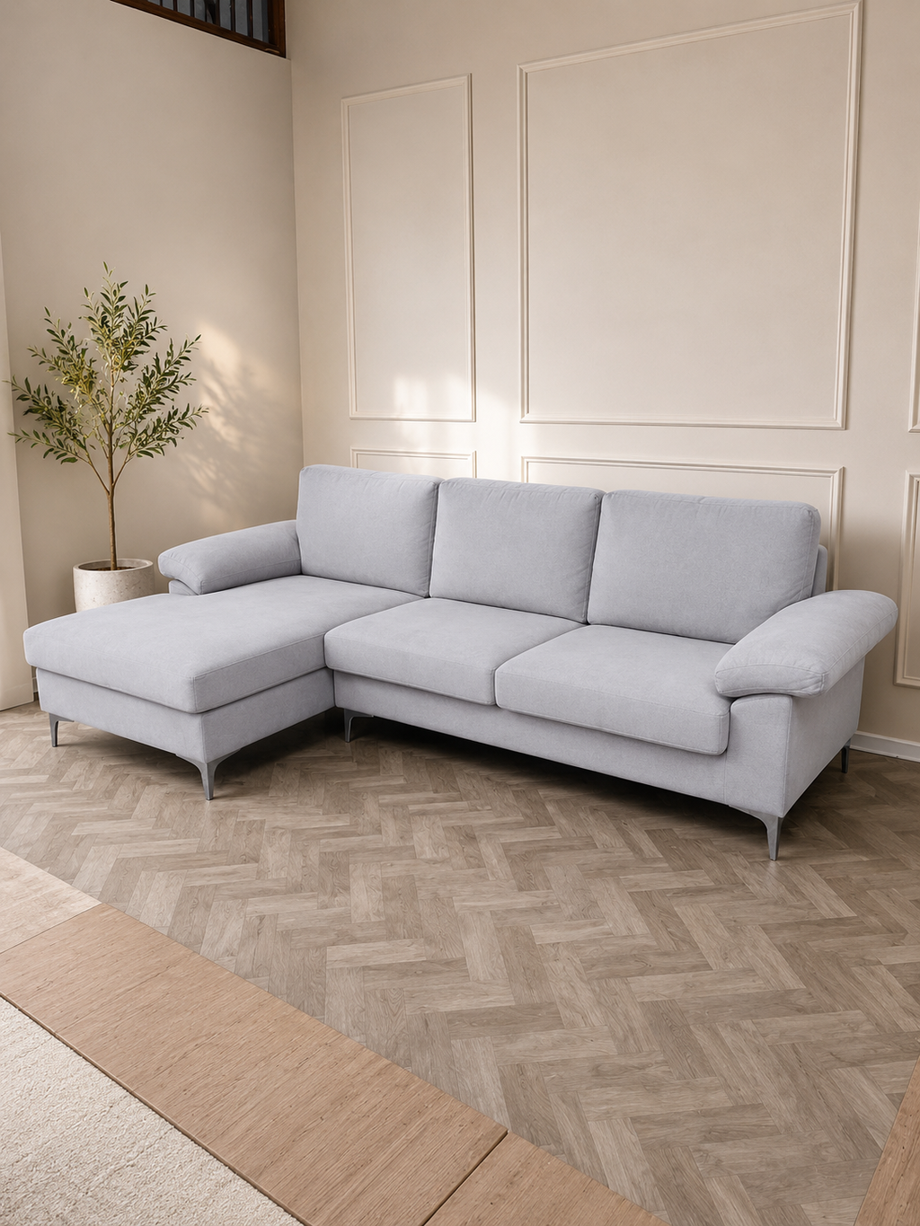 Pauline Velvet sofa light grey