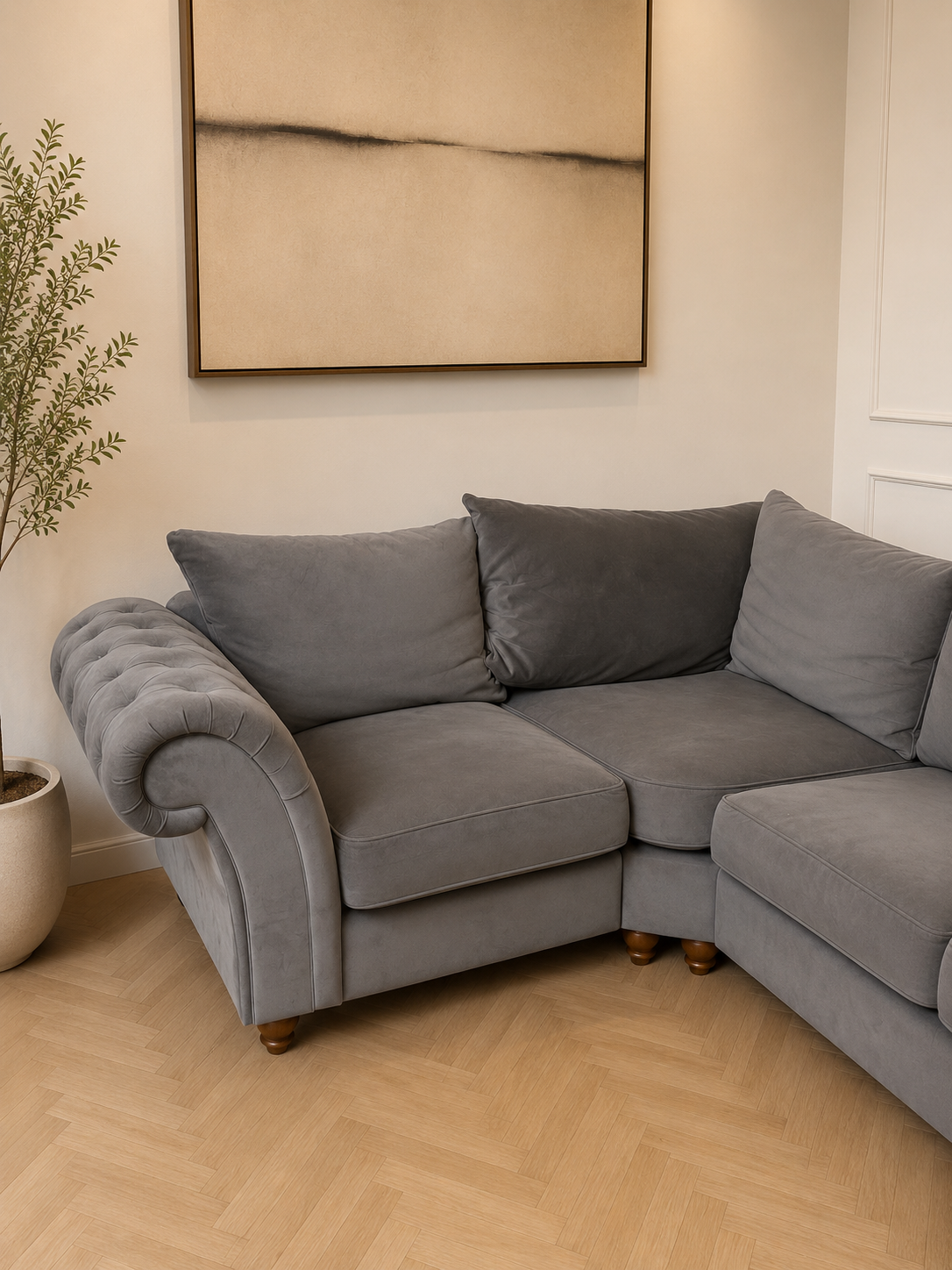 Willow Left-Hand Facing Corner Sofa Plush Grey