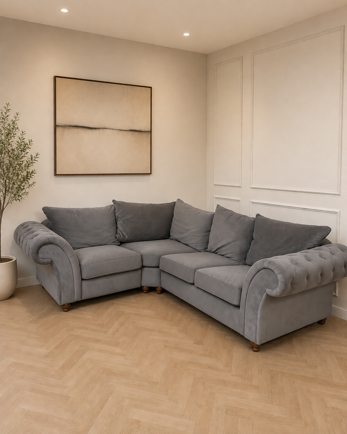 Willow Left-Hand Facing Corner Sofa Plush Grey