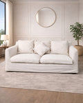 Modern Cream Linen - 2 Seater sofa