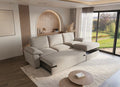 Como Left Hand Corner Sofa Bed with Storage – Cream Basket Weave Linen