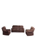 Brown Quilted Leather Recline 3+1+1