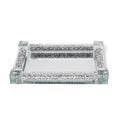 Mirrored Glass tray diamond crushed